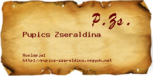 Pupics Zseraldina névjegykártya